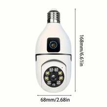 Cámara de  WiFi en Forma de Bombilla, Rotación Pan-Tilt 355°/90°, Dúplex Pantalla para Monitoreo y Grabación en Tiempo Real - Blanco - Ver 4