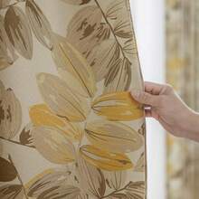 Floral Curtains For Bedroom Pattern Dark Green Vintage Painting Flower Blackout Window Drapes Room Darkening For Living Room 84 Inches Long 2 Panels-WillowSheen - 棕色 - 查看 6