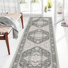 Soft Neutral Area Rugs 5x7, Washable Rug With Non Slip Backing, 5 X 7 Faux Cashmere Low-Pile Carpet, Cream White & Blue & Light Brown,  2025 Design - Greenish Grey - View 13