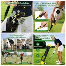 Grip Trainer, Training Aid Correcting Hand Position, Training Grip To Help Improve Swing Technique, Accessories All Clubs - 黃色和黑色 - 查看 2