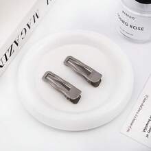 2pcs Metal Texture Hair Clips Set, Side Bangs Clips, Decorative Hair Accessories, Daily Wear, Makeup Essential, Hip Hop Y2K Chic, Minimalist Hair Clips