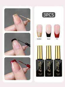2支/4支装 12毫升超亮金属美甲凝胶,闪光银色、金色、白色、黑色彩绘凝胶,半永久UV凝胶指甲油 - 彩色 - 查看 24