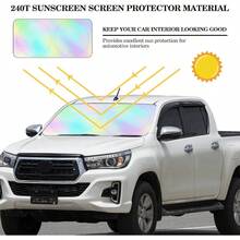 Parasol para parabrisas de auto, plegable, accesorios de auto para proteccin y rayos, proteccin para visera, universal, SUV, camioneta arco iris - Arco iris - Ver 3