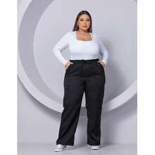 Plus Size Pants - Black - View 3