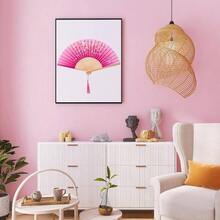 1 Piece Pink Folding Handheld Fan, Vintage Style Hand Fan With Tassel Photo Props Japanese Retro Style Folding Fan With Frame Decoration Parties - Hồng - Xem 5