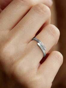 1pc Retro Minimalist Stainless Steel Letter Open Ring, Suitable For Men And Women Daily Wear - Ring - View 7