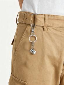 1pc Silver Alloy Dice Bag Charm, Men Wallet Decor, Wallet Chain, Bag Pendant, Bag Charm And Accessory, Key Chain, Minimalist Stylish Hip-Hop, Suitable For Daily Outing, Gift For Friends, Christmas, Birthday