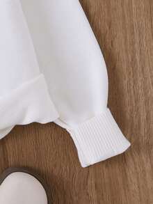 1 szt. Dziewczęcy sweter z długim rękawem i wysokim kołnierzem w jednolitym kolorze, dzianinowy top dla nastolatek w kolorze czystej bieli, uniwersalny i modny na jesień