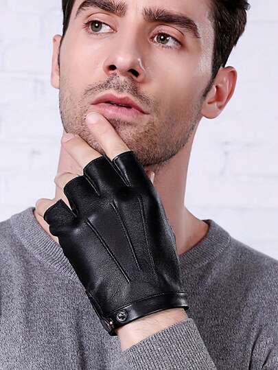 1 Paar Halbe Finger Handschuhe aus PU-Leder, Herren Fahren, Street Dance Auftritte Handschuhe, Damen dünne fingerlose Handschuhe für Radfahren, Sport, Winterausrüstung Schneehandschuhe für alle Jahreszeiten