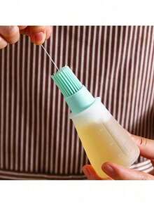 Silicone Oil Brush With Integrated Bottle - High-Temperature Resistant For BBQ, Air Fryer & Baking - Kitchen Essential - 1PC-blue - View 6