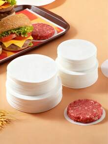 500pcs Non-Stick Hamburger Paper, Oil Absorbing Separator Paper, Easy Storage, Separates Burgers When Frozen, Suitable For Patties, Cookies, Pies, Mousse And Other Foods, Kitchen Supplies, Outdoor Restaurants And Home Kitchens, 100/500/1000/1500pcs Food Divider Paper