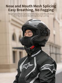 TOSUOD Motorcycle Visor & Face Mask - Windproof Fleece, Cold/Warm, Windproof & Full-Face Cover For Men & Women, Winter, Hand Washable (Compatible With Motorcycles/Snowmobiles) - Black - View 12