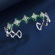 1pc Luxury Elegant High-End Open Bangle Bracelet, Suitable For Daily Wear And Parties