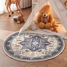 Soft Neutral Area Rugs 5x7, Washable Rug With Non Slip Backing, 5 X 7 Faux Cashmere Low-Pile Carpet, Cream White & Blue & Light Brown,  2025 Design - Blue & Red - View 12