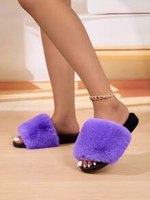 New Soft, Skin-Friendly Solid Color Slip-On Closed Toe Warm House Slippers For Women, Plush Lining, Lightweight EVA Sole, Comfortable & Fashionable Indoor Casual Slippers