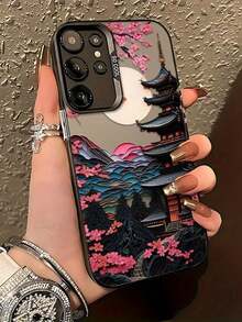 日本古屋画手机壳适用于 Galaxy S25、S24、S23、S22、S21、S20 FE、Ultra、Plus 4G 5G，防摔磨砂后盖 - 黑色 - 查看 46