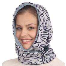 印花双层纽扣保暖帽，秋冬温暖好礼 - 彩色 - 查看 10