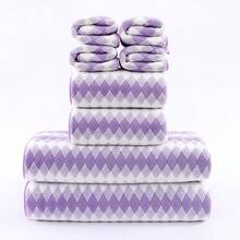 8-teiliges graues Handtuch-Set, 2 Badetücher, 2 Handtücher und 4 Waschlappen - hochabsorbierend, schnelltrocknend, super weich aus Mikrofaser, flauschiges Badezimmer-Handtuch-Set für Schönheitssalon, Hotel, Sport, Zuhause, Handtücher, Hautpflege-Badetücher