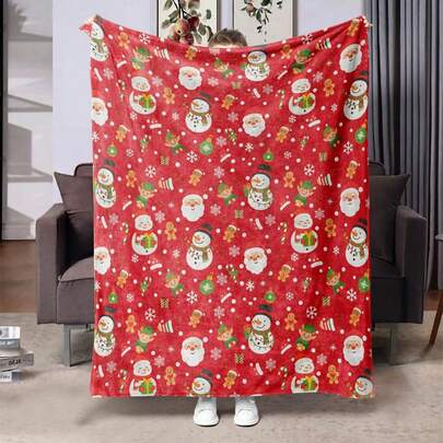1 Stück personalisierte Weihnachtsserie Muster Decke, warme und bequeme Auto Decke, hochauflösender digitaldruck Fleece Decke, geeignet für alle Jahreszeiten, kann als Geschenk für Familie und Freunde gegeben werden, multifunktionale kleine Decke, Büro Nickerchen Decke, Bettwäsche und Sofa AC Abdeckung Decke, Studentenwohnheim Decke, Überwurfdecke, hochwertige Stoffe dicke und warme kleine Decke, Sofa Abdeckung Decke