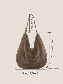 Dedoo Bolsa de ombro feminina de pelúcia macia, elegante e de grande capacidade, com zíper, para outono e inverno, para trabalhadores de colarinho branco, perfeita para faculdade, trabalho, negócios, deslocamento, atividades ao ar livre, viagens, passeios, escritório, perfeita para trabalho, compras, para participar de jantares, eventos de moda e dar presentes a amigos - Multicolorido - Ver 10