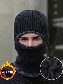 1个加厚防风抓绒拉法帽滑雪面罩，男女通用 - 保暖防风抓绒面罩，适合户外运动，运动型涤纶针织拉法帽 - 男女通用冬季保暖骑行户外帽，防尘透气防风，加厚针织帽，夏季、海滩、假日、节日、旅行 - 彩色 - 查看 1