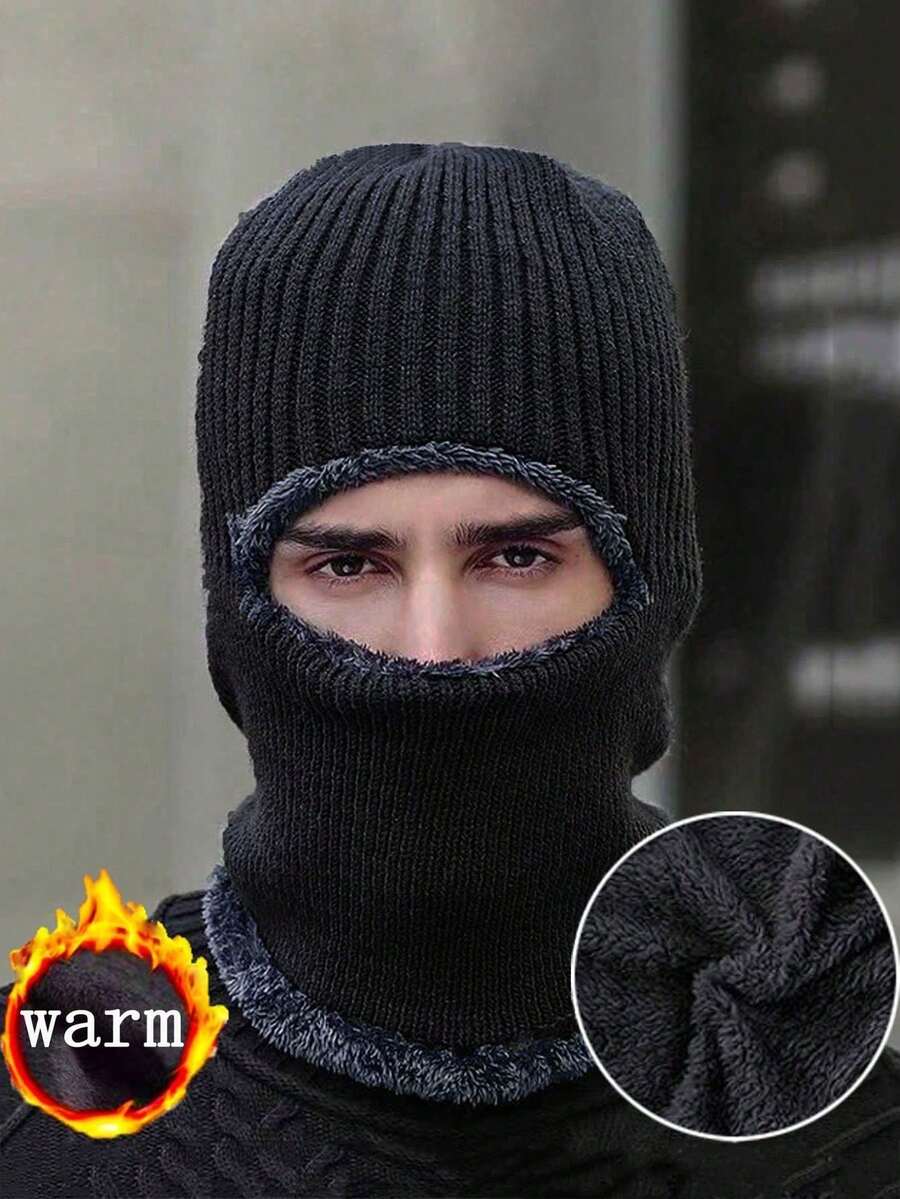 1个加厚防风抓绒拉法帽滑雪面罩,男女通用 - 保暖防风抓绒面罩,适合户外运动,运动型涤纶针织拉法帽 - 男女通用冬季保暖骑行户外帽,防尘透气防风,加厚针织帽,夏季、海滩、假日、节日、旅行 - 彩色 - 查看 1