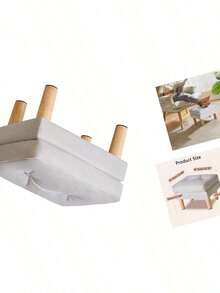 YMYNY Small Footstool Ottoman, Faux Leather Footrest With Sponge Padded Seat, Step Stool, Removable Soft Sofa Stool, Modern Change Shoes Stool 16.34" D * 12.4" W*12.6" H Gray UHBD041G