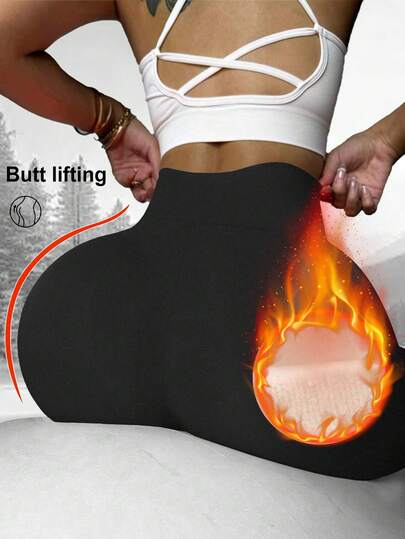 Damskie zimowe spodnie termiczne z podszewką termiczną, wygodne i ciepłe legginsy, 350 g, supergrube, odporne na zimno, z wysokim stanem, elastyczne, sportowe, swobodne, niekrępujące ruchów, oddychająca tkanina, dopasowany krój, odporne na zimno i ciepłe