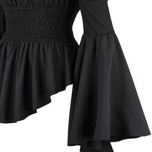 Womens Tops And Blouses Victorian Pirate Skirt Costumes Steampunk Plus Size Renaissance Shirt{"Size_name":"XX-Large","Color_name":"33046black"} - 33046黑色 - 查看 6