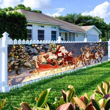 2D Flat Christmas Banner, 1PC Holiday Banner, Christmas Porch Banner, Fabric Christmas Banner, Holiday Banner, Santa Claus Gift Long Banner, Party Banner, Christmas Party Banner