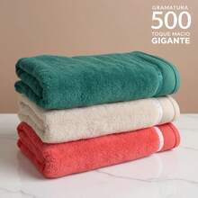 Kit Of 3 Premium Bath Towels Large And Thick Eleganz Banhão 75x150 Cm 100% Cotton - Purple - Grey - Alpes - Nhiều màu - Xem 3