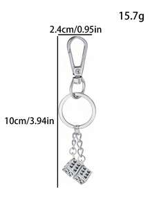 1pc Silver Alloy Dice Bag Charm, Men Wallet Decor, Wallet Chain, Bag Pendant, Bag Charm And Accessory, Key Chain, Minimalist Stylish Hip-Hop, Suitable For Daily Outing, Gift For Friends, Christmas, Birthday
