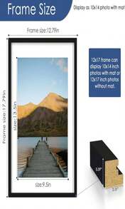 PEALSN 11x14 Picture Frame Set Of 6, Display Pictures 8x10 With Mat Or 11x14 Without Mat For Wall Mounting Or Table Top, Photo Frames Collage For Wall Decor, Black Woodgrain - ColorQ - 查看 2