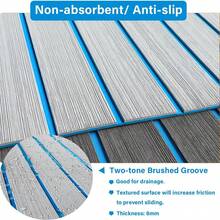 240*45cm EVA Foam Imitation Teak Ship Anti Slip Self-Adhesive Marine Deck Floor Mat DIY For Boat Yacht Anti UV Shock Absorption Carpet Flooring - Gray Blue - View 4