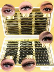522-Piece D-Shaped, Large-Capacity Eyelash Kit; Includes 30D, 40D, 50D, 60D, 80D, And 100D Volume Lashes; For Natural-Looking Eye Makeup; 10-16mm Length, Mixed-Length, Waterproof Synthetic Mink Fiber; 3D Individual Lash Clusters; Easy To Carry, Reusable; Suitable For Daily Wear, Vacations, Everyday Makeup, Cosplay, Full Makeup Looks, And Daily Use; Eyelash Extensions, Individual Lashes, False Eyelashes.