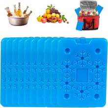 10 Piezas Hielos Reutilizables para Lonchera, Cool Coolers Paquetes de Hielo, Bolsa de Hielo Ultra Delgada para Hielera, Mantiene Los Alimentos Frios por Mas Tiempo, para Loncheras y Hieleras - azul - Ver 2
