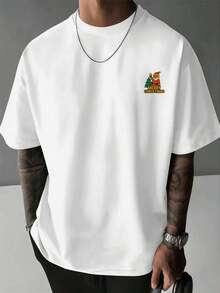 Maglietta con albero di Natale e camion di Babbo Natale, 100% cotone stampato fronte-retro, anti-restringimento, vestibilità classica, moderna, versatile, per tutti i giorni.