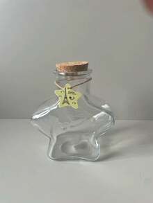 1pc Lucky Star Wishing Bottle With Wooden Cap, Glass Bottle Drifting Bottle, Holiday Gift, Origami Stars, Pentagram Storage Wish Bottle - Multicolor - View 11