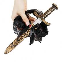 2 Pcs Pirate Sword With Lace Bow Womens Pirate Costume Toy Sword With Thigh Garter Pirate Costume Women Pirate Accessories{"Color_name":"Bronze"} - 銅色 - 查看 3