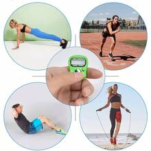 1Pc Blue 5 Digit Digital Row Counter, Display Counter Clicker, Handheld Number Click Counter, Electronic Finger Counter Hand Tally Counter With Ring, Track And Field Lap Counters