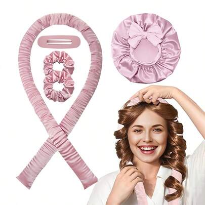 这款卷发器不影响睡眠，且不加热。它是打造自然卷发和辫子的绝佳工具。它包含1个卷发棒、2个发圈和1个发夹。它是送给女孩的理想礼物。