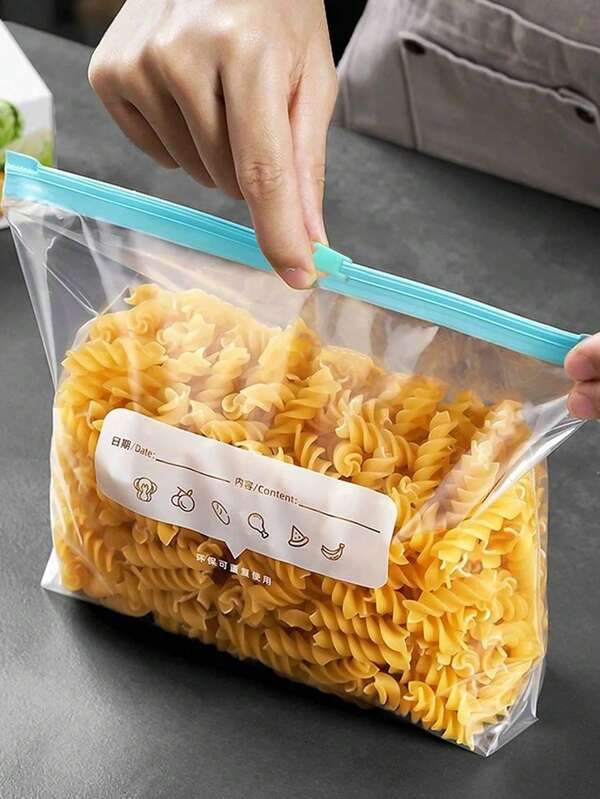 Sacchetti per alimenti con chiusura a zip, sacchetti per freezer spessi adatti per microonde, riutilizzabili, adatti per l'organizzazione del ritorno a scuola, sacchetti per freezer con chiusura ermetica, sacchetti riutilizzabili spessi per microonde con chiusura ermetica per la conservazione e l'organizzazione degli alimenti