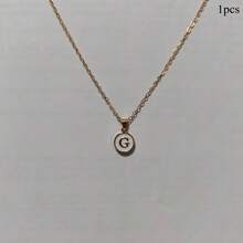 Gold Exquisite Stainless Steel Shell Letter Pendant Necklace, Optional From A-Z, Round Head Pendant Necklace With Waterproof Collarbone Chain, Suitable For Daily Wear