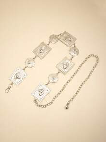 Cadena de cintura de metal bohemia vintage, accesorio de cadena versátil con decoración animal, adecuado para mujeres en todas las estaciones