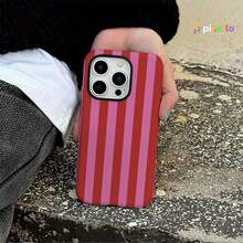 Fashionable Striped, Black And Pink, Dual-Layer Protective For Girl And Boy Phone Case For Phone 17,17pro Max,17pro,17air,16,16e,16 Pro Max, 15,15plus,15 Promax,15 Pro,14,14pro,14 Pro Max,14 Plus, 13, 13pro Max,13pro,11, 12, 12pro,12 Pro MaxXS, 8 Plus, 7 Glossy