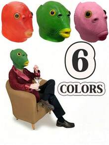 1pc Funny & Creative Prop, Modern Style Fish Head Mask, Adult Party Costume Fish Head Mask, Unisex, Suitable For Easter,Halloween,Carnival, Masquerade Ball, Party & Holiday Amusing Prank Prop [Small Holes May Appear Due To The Thermal Expansion And Contraction Of The Material, Which Is A Normal Phenomenon And Not Related To The Product Quality]