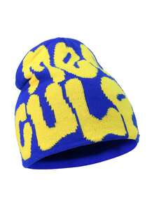 Y2K Graphic Beanie Hat, Unisex Gothic Style Knitted Warm Casual Outdoor Winter Hat, Acrylic Blend Breathable Slouchy Beanie For All Seasons Accessories For Winter Winter Clothing - A - View 16