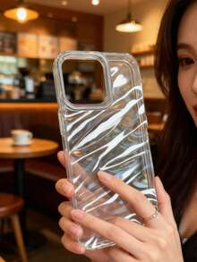 1pc Elegant Minimalist 3D Wavy Pattern Phone Case Compatible With IPhone 17/17Pro/17Promax/16promax/16/16pro/16plus/15/15promax/15pro/11/12/13/14promax/11pro/11promax/12pro/12promax/13pro/13promax/14pro/14promax, Creative & Sophisticated