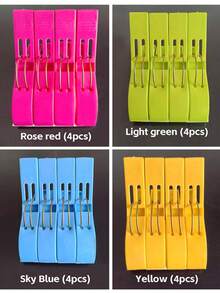 8 piezas/4 piezas Pinzas para toallas de playa, pinzas para sillas, perchas de plástico, en colores amarillo/azul/verde/rojo