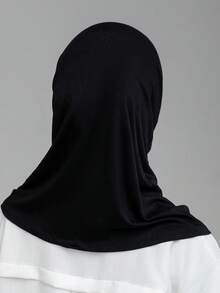 1 pièce Foulard long à double couche en tissu soyeux et doux de couleur unie, idéal pour la vie quotidienne et les sports de plein air